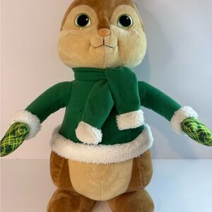 18" Large Alvin and Theodore Chipmunks Plush 2016 Christmas Mittens Scarf Dyno